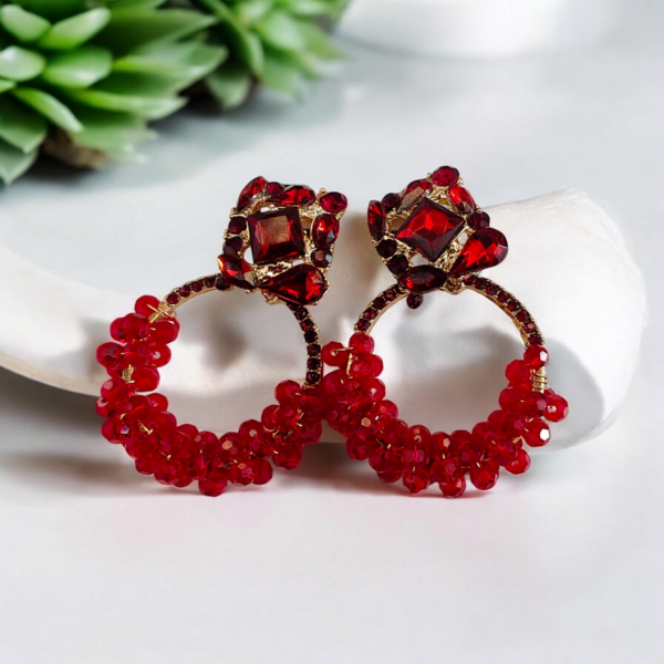 Aretes circulo cuentas
