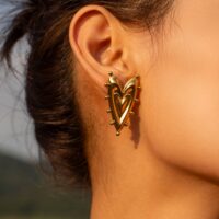 💛✨ Aretes "Golden Heart Drop"