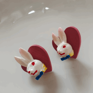 ❤️🐇 Aretes Corazón de Conejo Mágico de