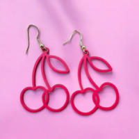 🍒 Aretes Cerezas Metálicas Boom