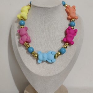 🐻 Collar "Rainbow Teddy Party"