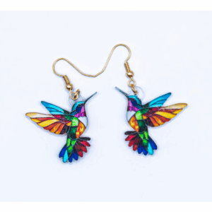 Aretes de colibrí multicolor