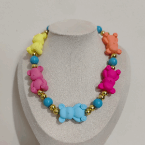 🐻 Collar "Rainbow Teddy Party"