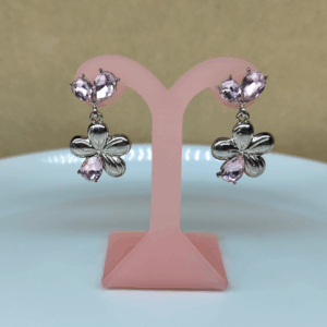✨Aretes Flor de Cristal Rosa