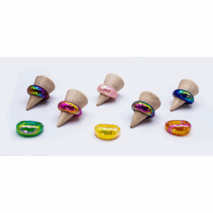 🌈 SET de Anillos "Acrílico Tornasol" — 8 piezas
